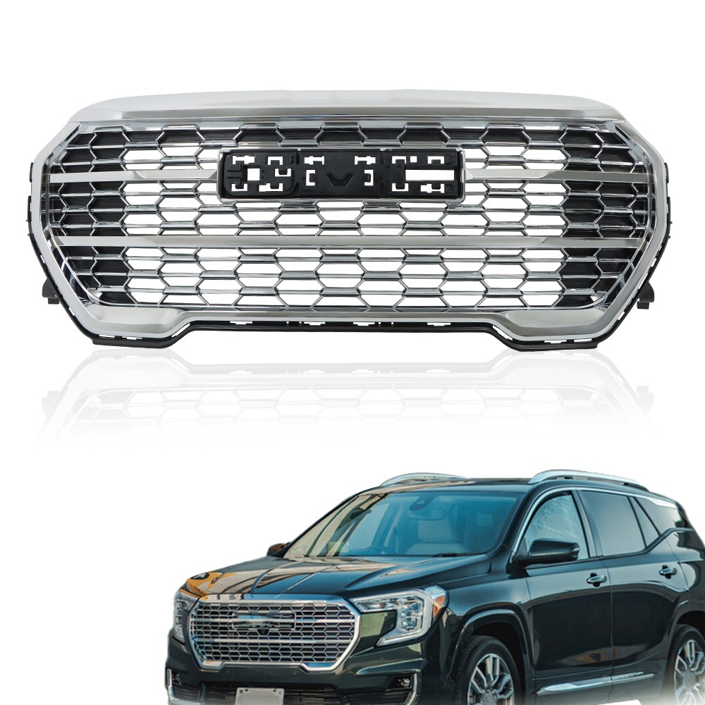Compatible For GMC Terrain 22-23 Front Bumper Grille Chrome Without Camera Hole