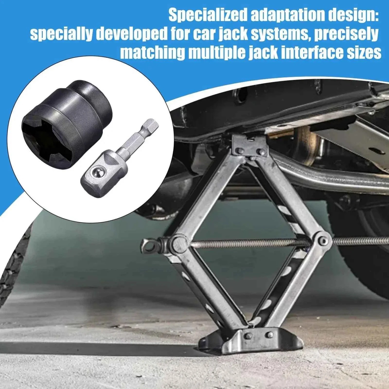 Car Jack Adapter Socket Converter for Scissor Jack Heavy Duty Tool