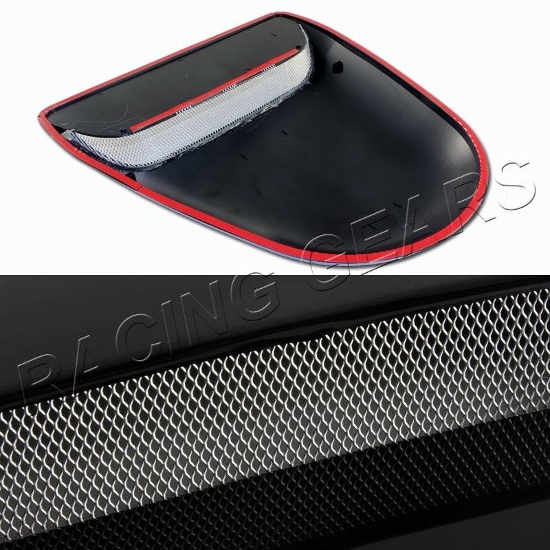 BLACK ABS PLASTIC RACING AIR FLOW INTAKE BONNET VENT TURBO HOOD SCOOP UNIVERSAL