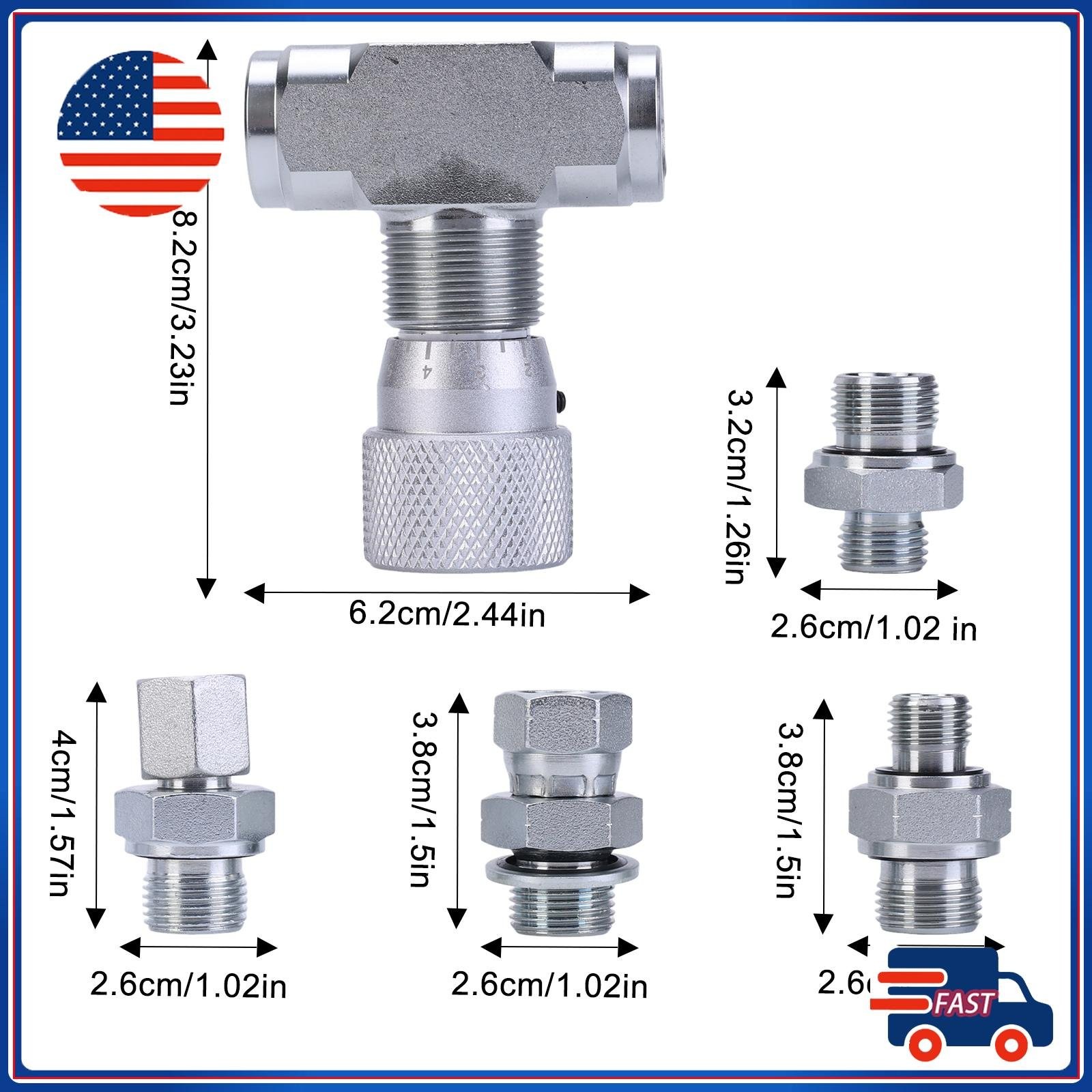 For Fluids Gases 3/8″ Hydraulic Flow Control Two-way Joint NPT Carbon Steel