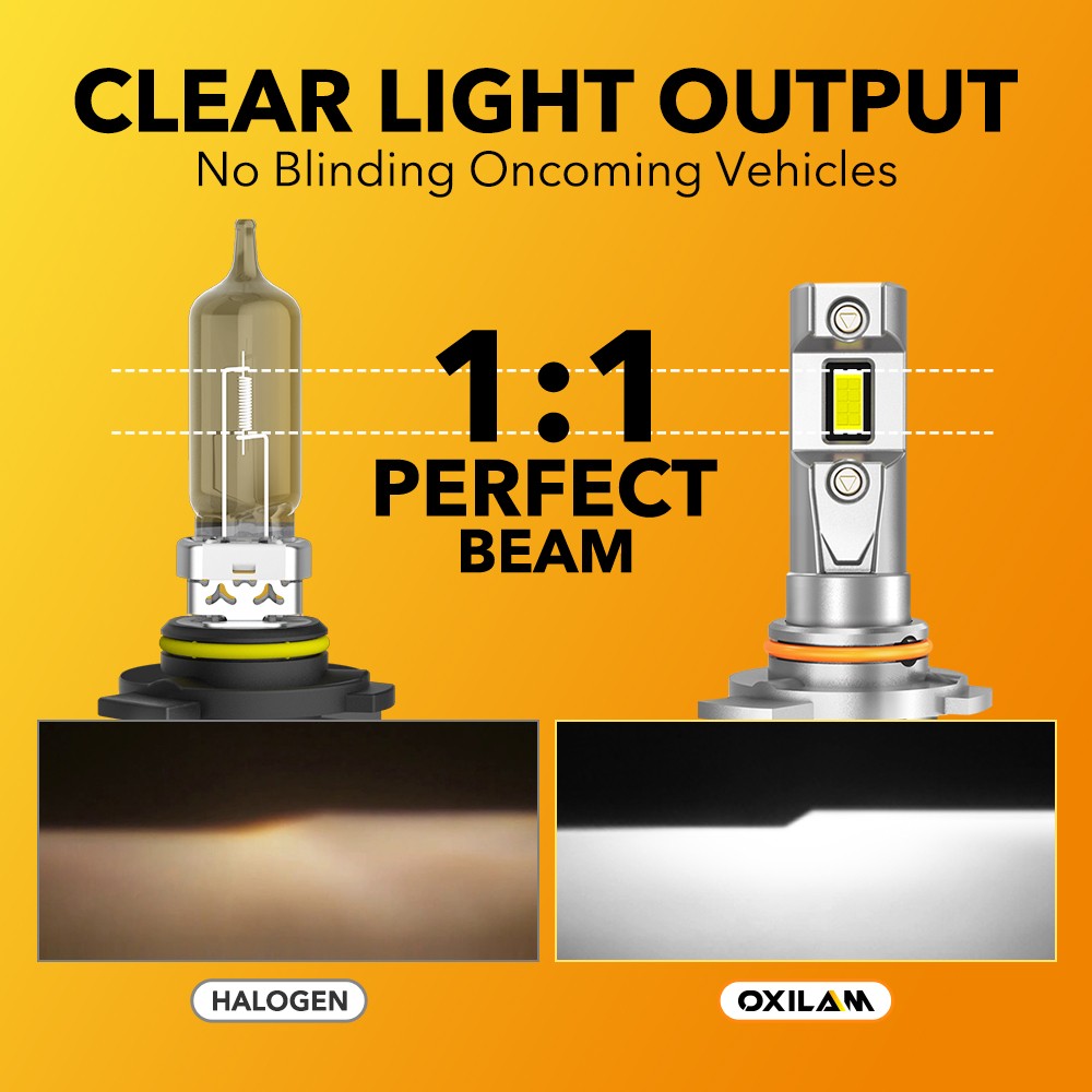 OXILAM 9012 LED Headlight Super Bright Bulbs Kit White 6500K High/Low Beam