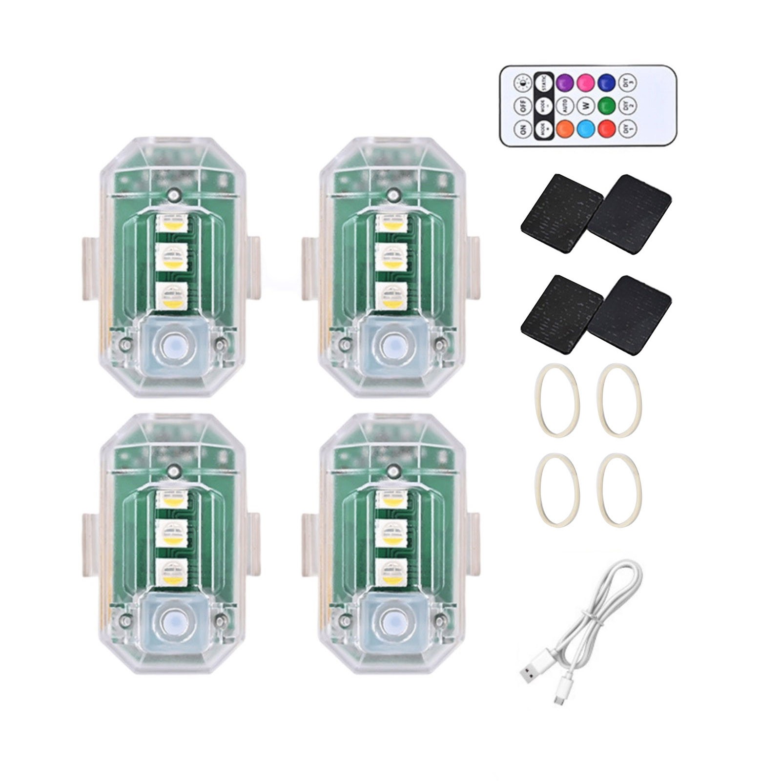 4Pcs Wireless LED Strobe Light IP65 Waterproof with Remote Control Flash Lights