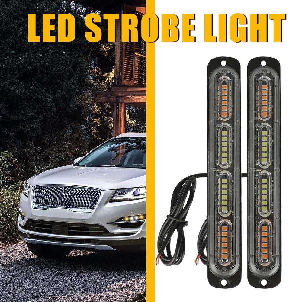 24LED Dual-Color Strobe Lights-18 Modes IP65 Truck/Trailer/Towing Vehicles 2PCS