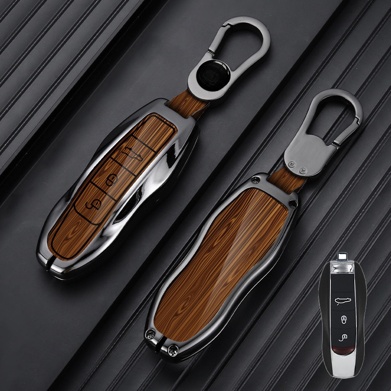For Porsche Cayenne 911 Panamera Macan Aluminum Alloy ABS Car Key Fob Cover Case