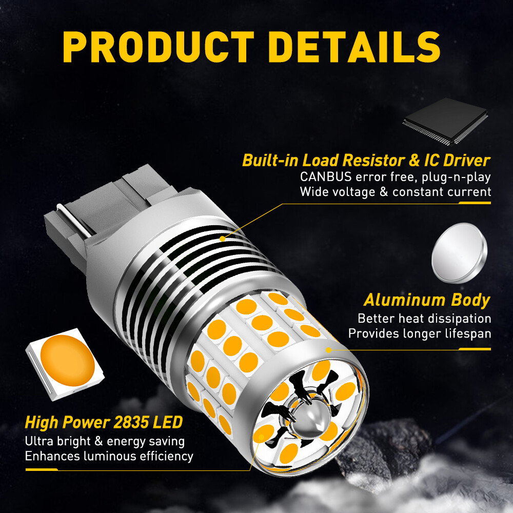 AUXITO Amber 7443/7440 LED Front Turn Signal Light Bulbs Anti-Hyper Flash Canbus