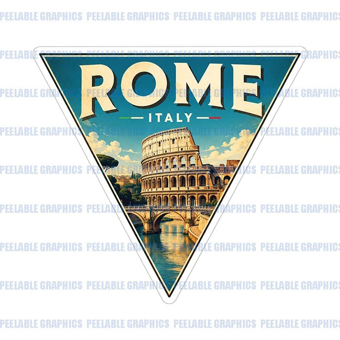 Rome Italy Vinyl Decal Sticker Travel Souvenir Tri Shape A