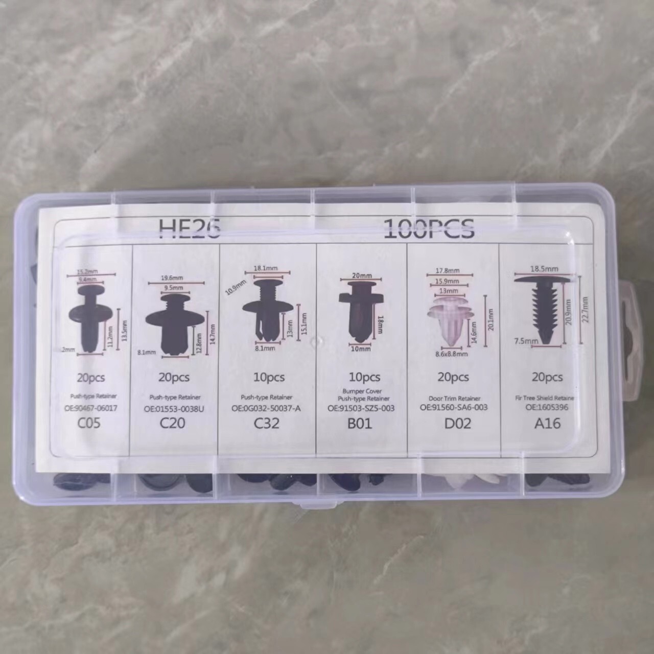 For 100PCS Auto Car Bumper Retainer Clips Universal Push Pin Rivet Fasteners