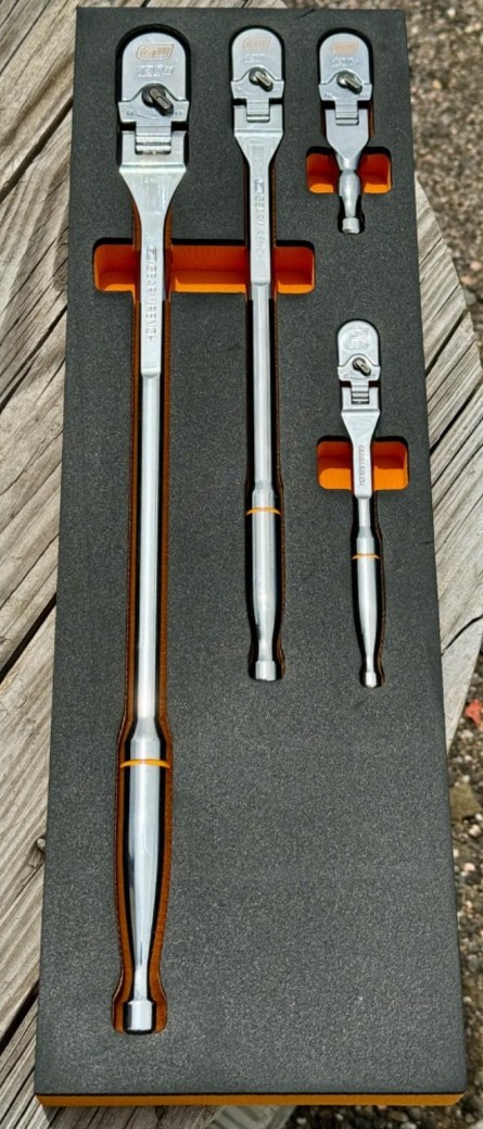 GEARWRENCH 81230XP -4 Piece 1/4, 3/8″ & 1/2″ Drive 120XP Flex Handle Ratchet Set