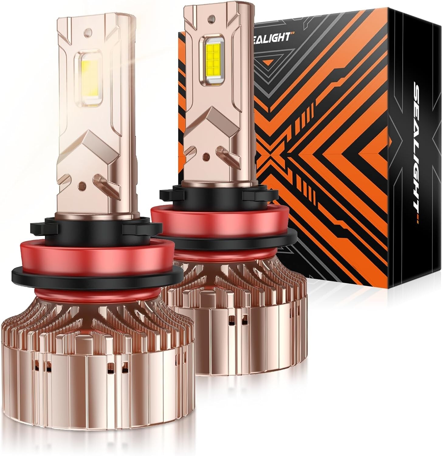 2 PK. SEALIGHT H9/H8/H16 Bulbs 4500K Warm White, 5-Min Plug and Play ATV Bulb,