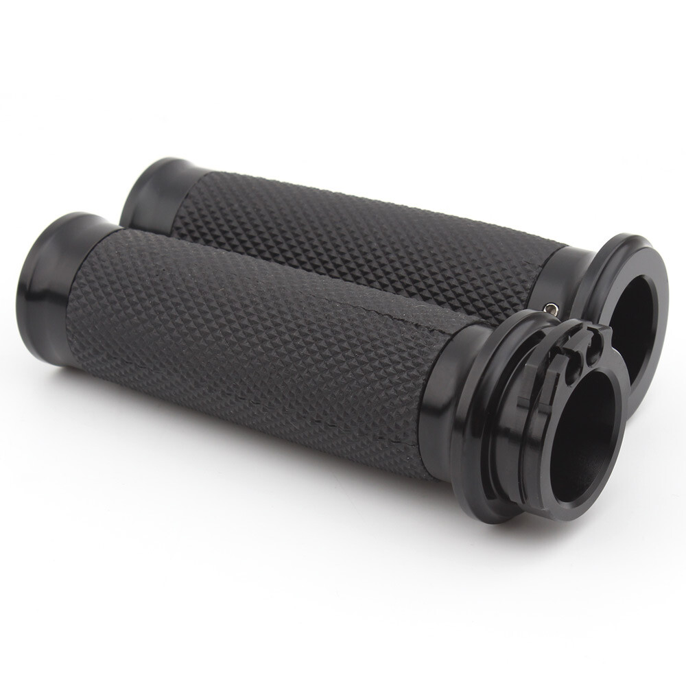 Pair Aluminum 1″ Black Handle Bar Hand Grips Fit For Harley Sportster Road King