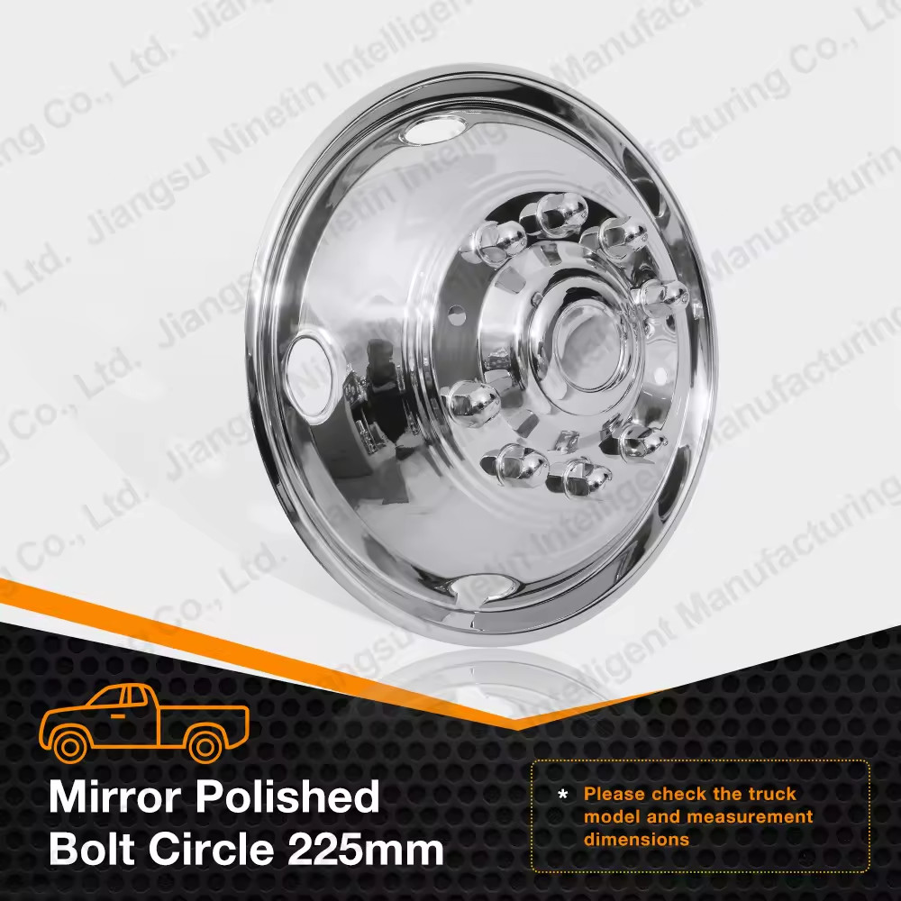 19.5″ 10 Lug Stainless Dual Wheel Simulator for 2005-2020 Ford F450 F550 Truck