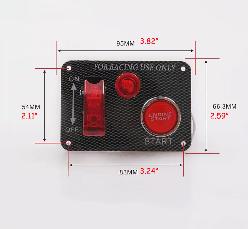 Ignition Switch Panel Engine Start Push Button LED 12V Toggle Racing Car