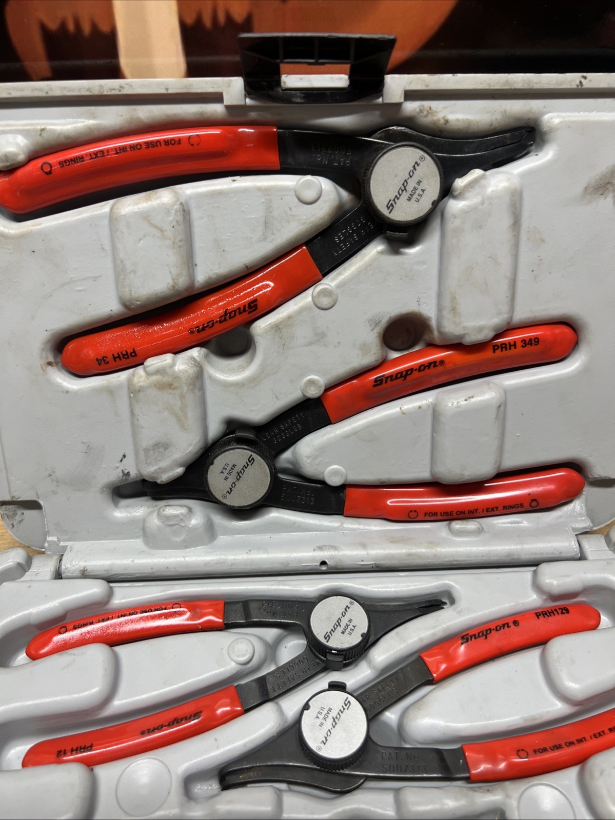 Snap-on Tools PRH406 5 Piece Convertible Retainer Ring Pliers Set With Case