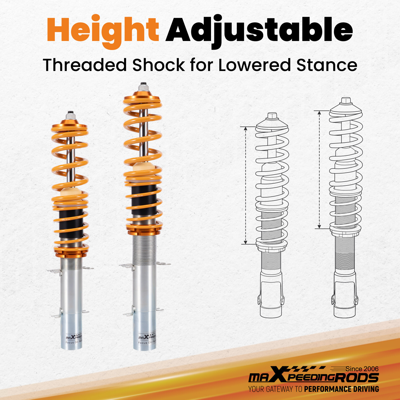 Maxpeedingrods Coilovers Suspension Kit For Volkswagen MK4 Golf & Jetta 99-05