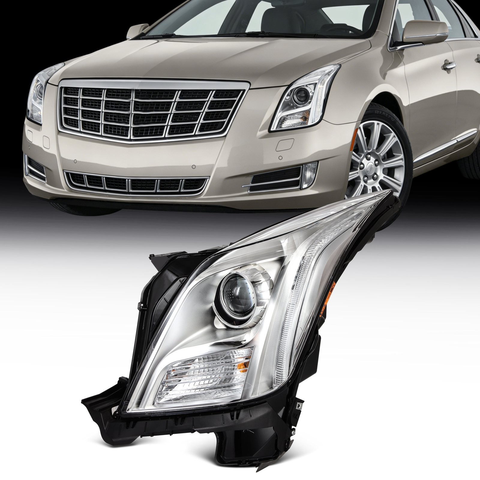 Headlight Assembly Driver Left For 2017-2013 Cadillac XTS 3.6L HID Xenon