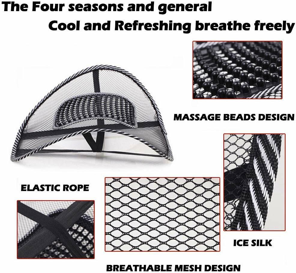 Universal 2x Mesh Back Support Lumbar Brace For Car Office Seat Chair Cushion