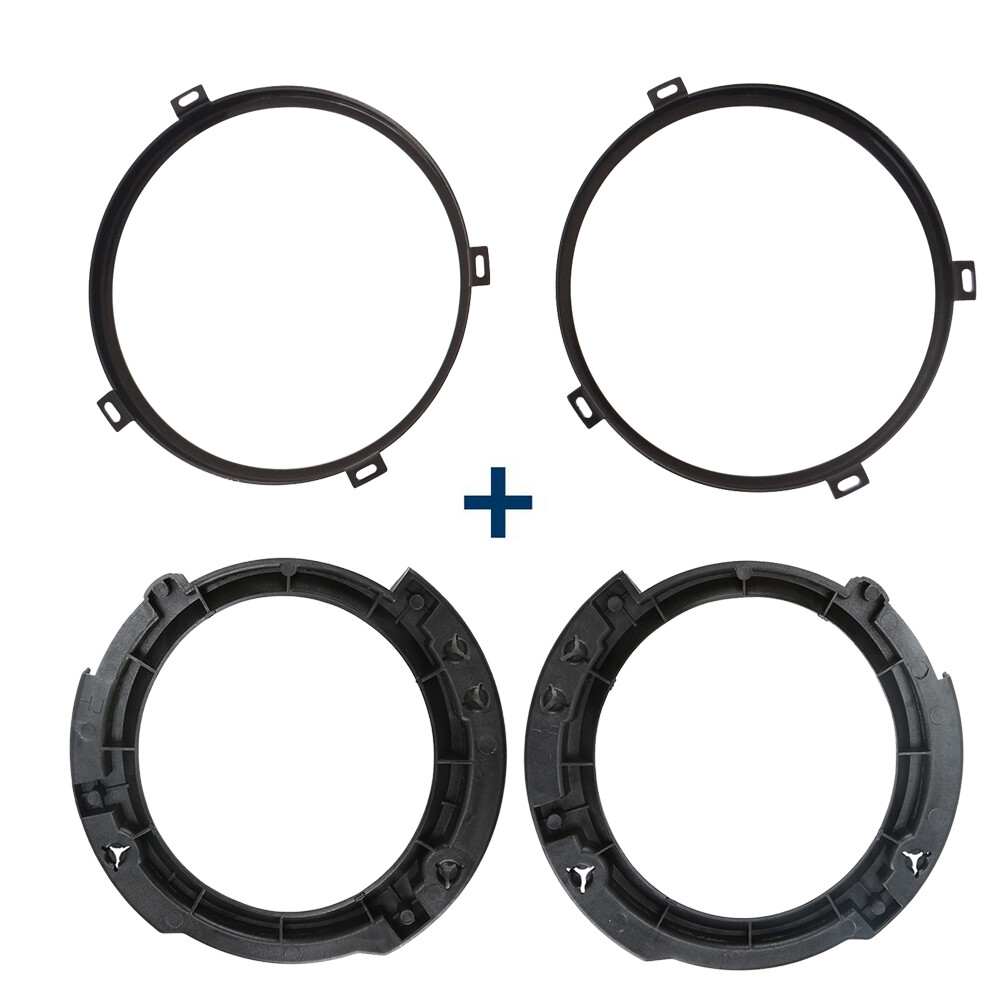 Steel & ABS Headlight Replacement Mount Ring Bracket For 07-18 Jeep Wrangler JK
