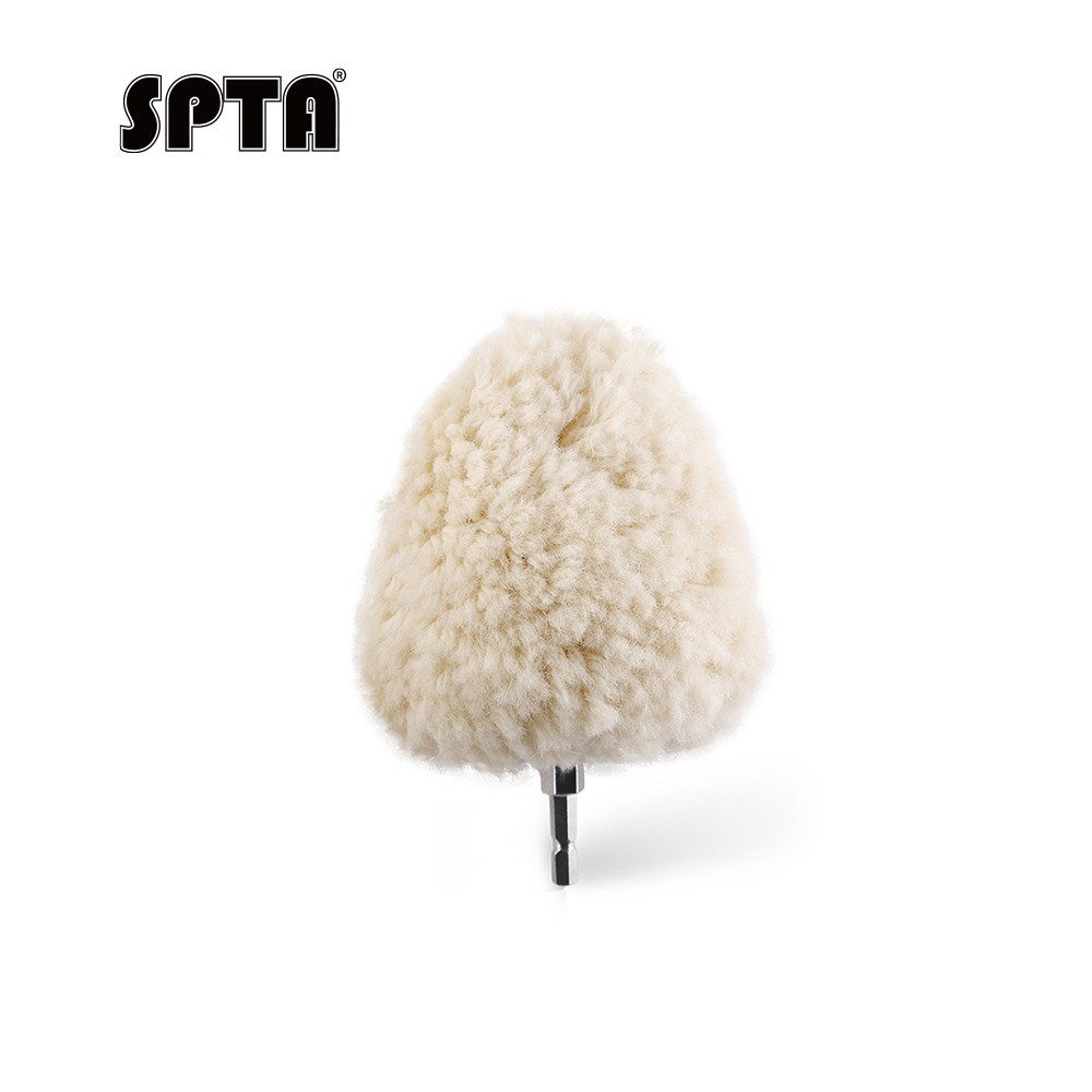 SPTA 1Pc 4″ Wool Buffing Ball 6mm Hex Shank for Power Drill Polisher Wheel