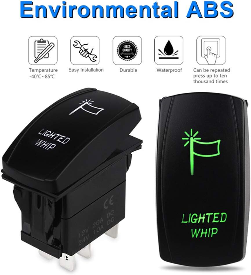 5pin ON-Off/SPST Rocker Switch for Auto Truck Boat Marine RV DC 20A 12V/10A 24V