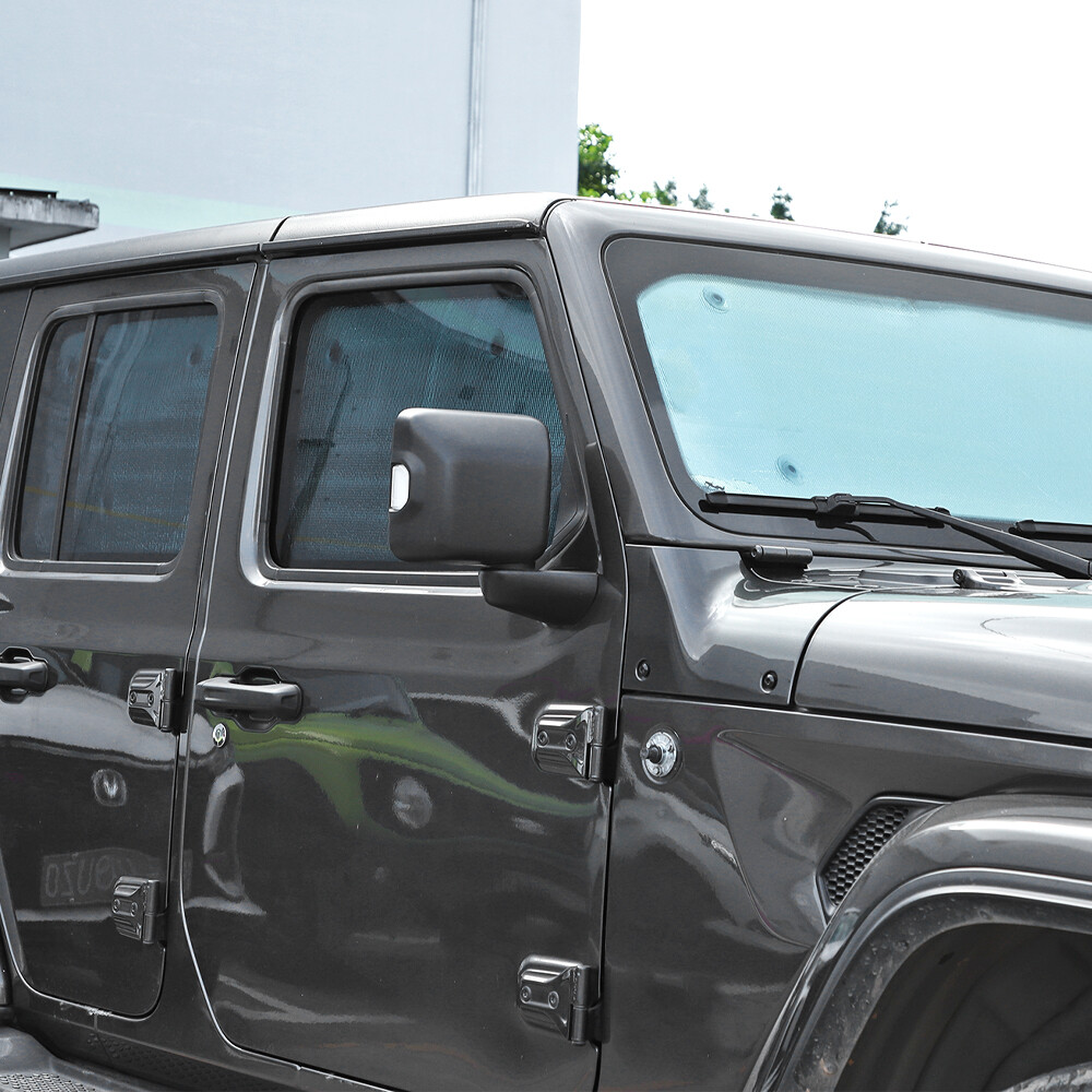 8x Window Shade Windshield Sun Visor Accessories For Jeep Wrangler JL 4DR 2018+
