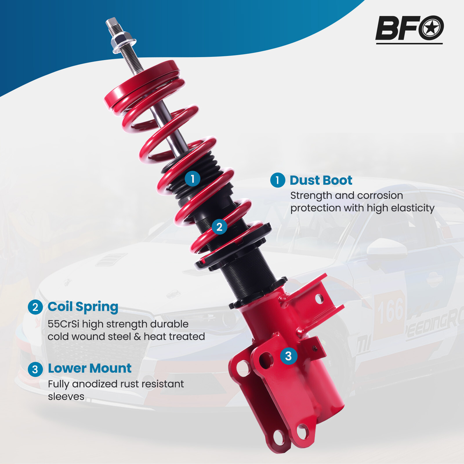 BFO Coilover for Chevrolet Camaro 2010-2015 Shock Absorber Adjustable height