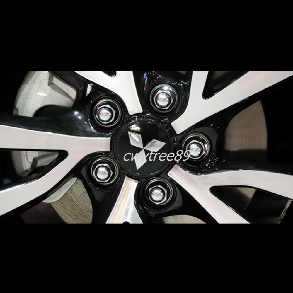 60mm CHROME Black CAR Wheel Cap Hub Center Hubcaps 2.35″ for MITSUBISHI PAJERO