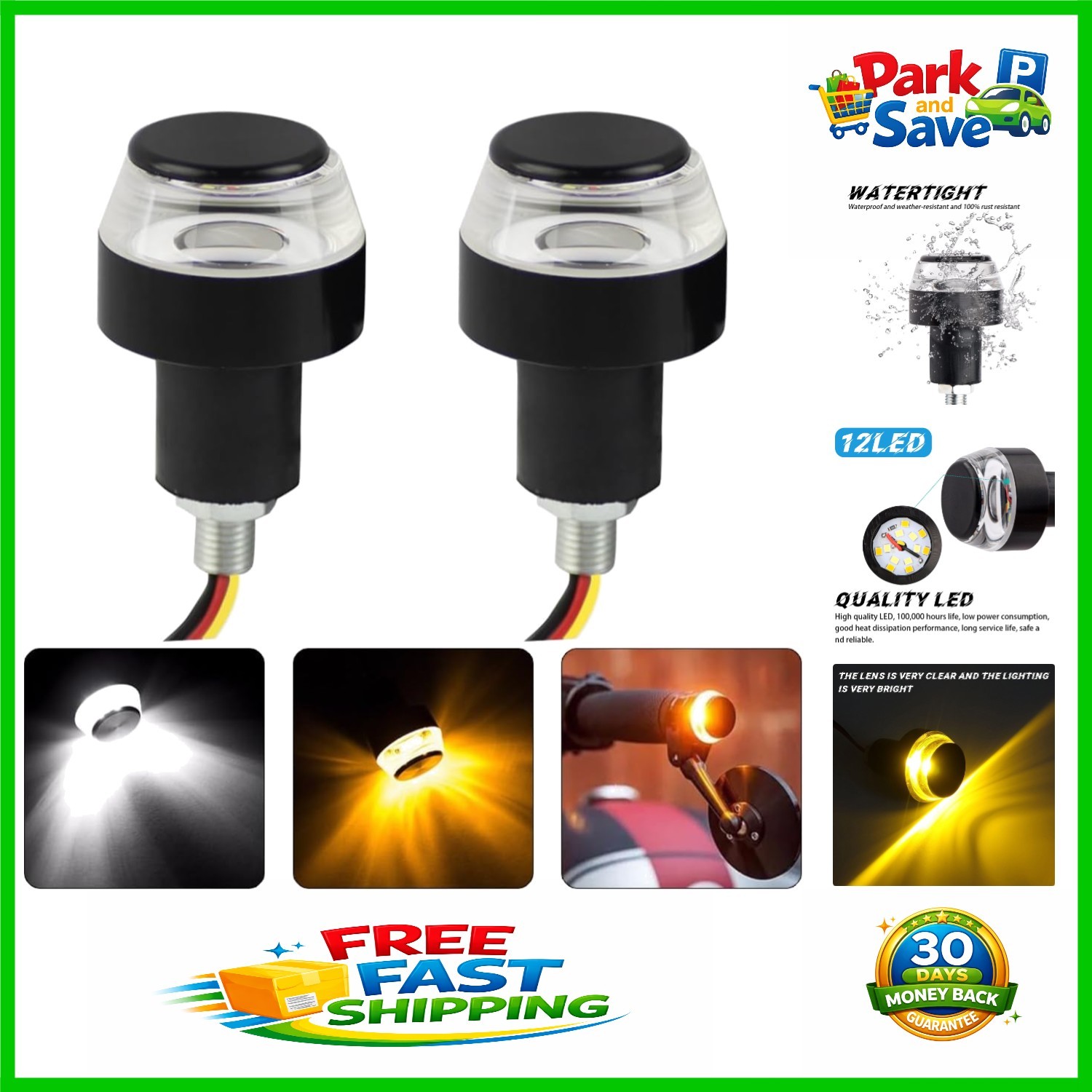 Multi-Functional LED Handlebar Lights for Motorcycles & E-Bikes – 50,000 Hours
