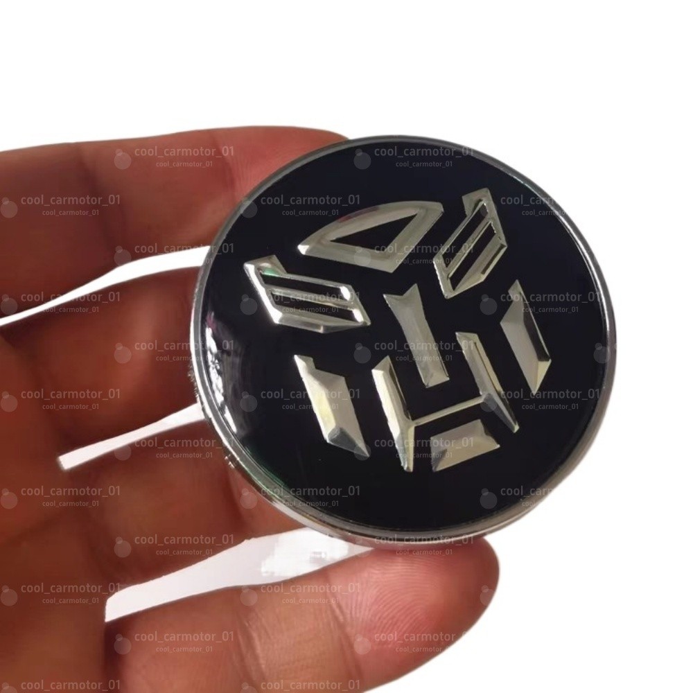 4x 60mm Black Silver Transformers Autobots Logo Wheel Center Hub Cap Rim Cover