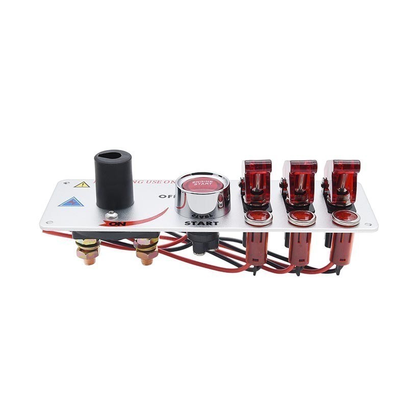 Racing Car Carbon Ignition Button Switch Panel Engine Start Push LED 12V Toggle
