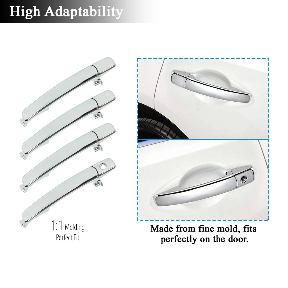 Front Rear Left/Right Side Outside Exterior Chrome Door Handle For Nissan Rogue