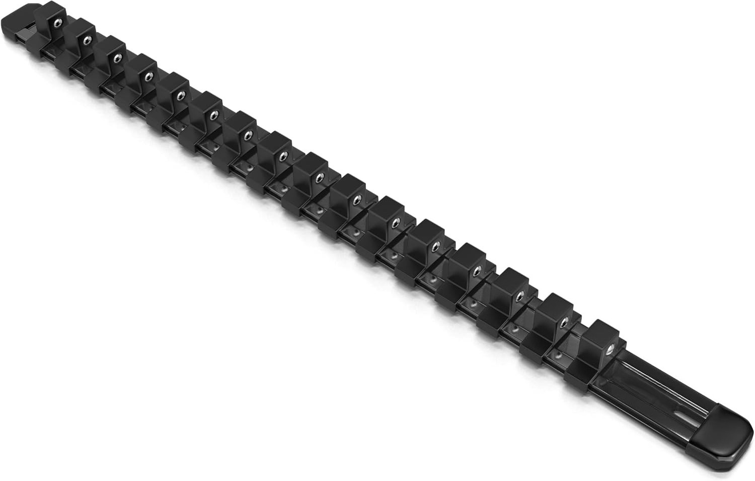Socket Organizer – 1/2-Inch Drive Socket Holder Rail – Black Aluminum Rail