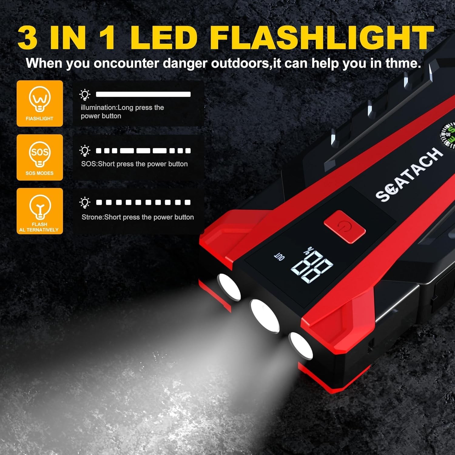 WOLFBOX Jump Starter , 4000A Portable Car Battery Booster