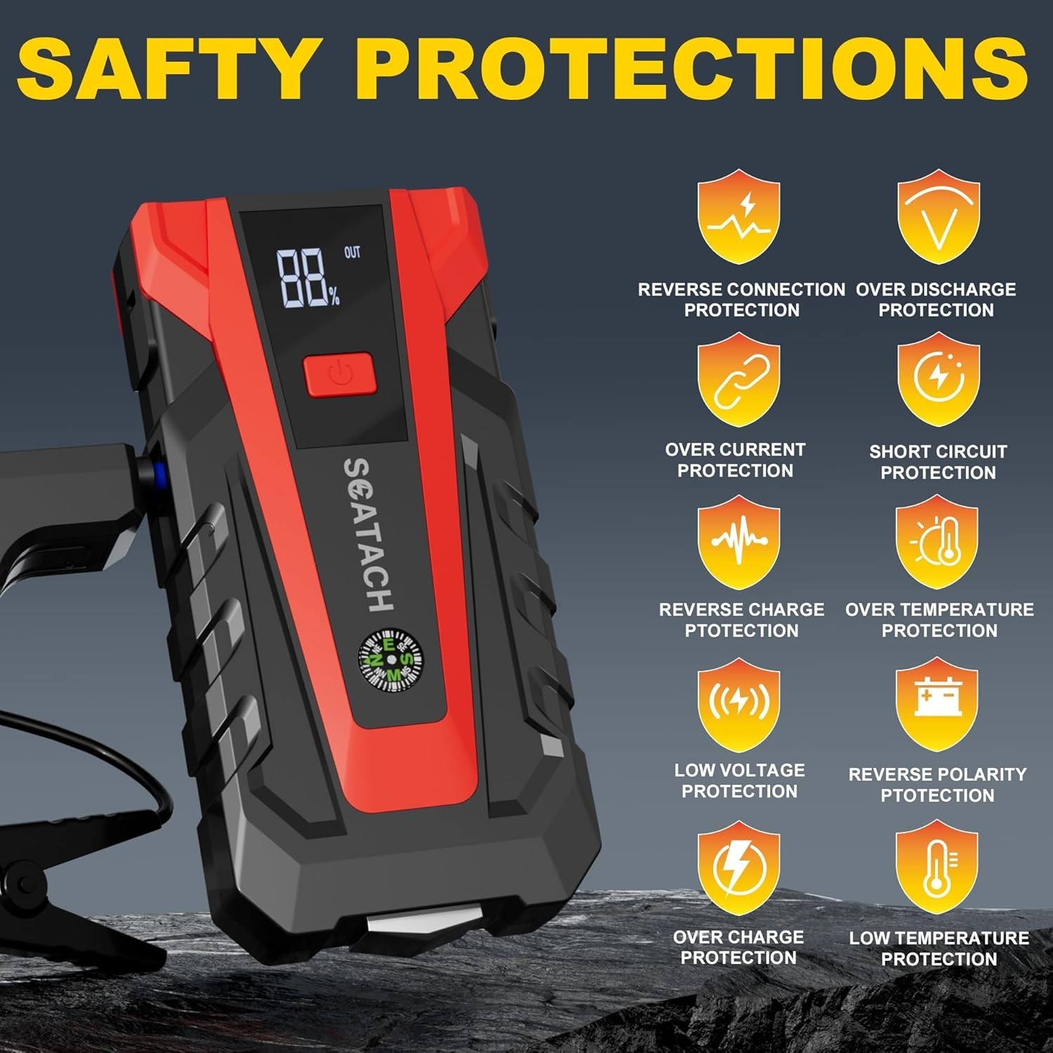 WOLFBOX Jump Starter , 4000A Portable Car Battery Booster