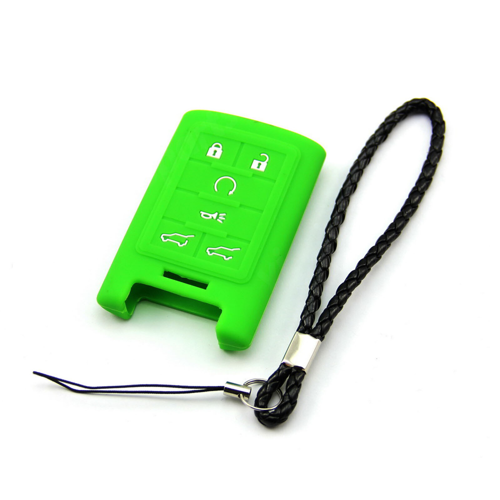 Green Silicone Case Cover For Cadillac Escalade Remote Smart Key 6 Button CAD6GR