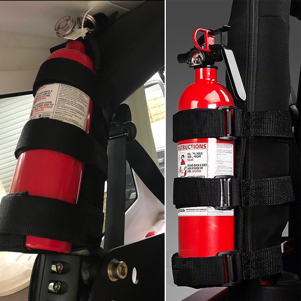 Adjustable Roll Bar Fire Extinguisher Mount Holder 3 lb for Jeep Wrangler JK JL