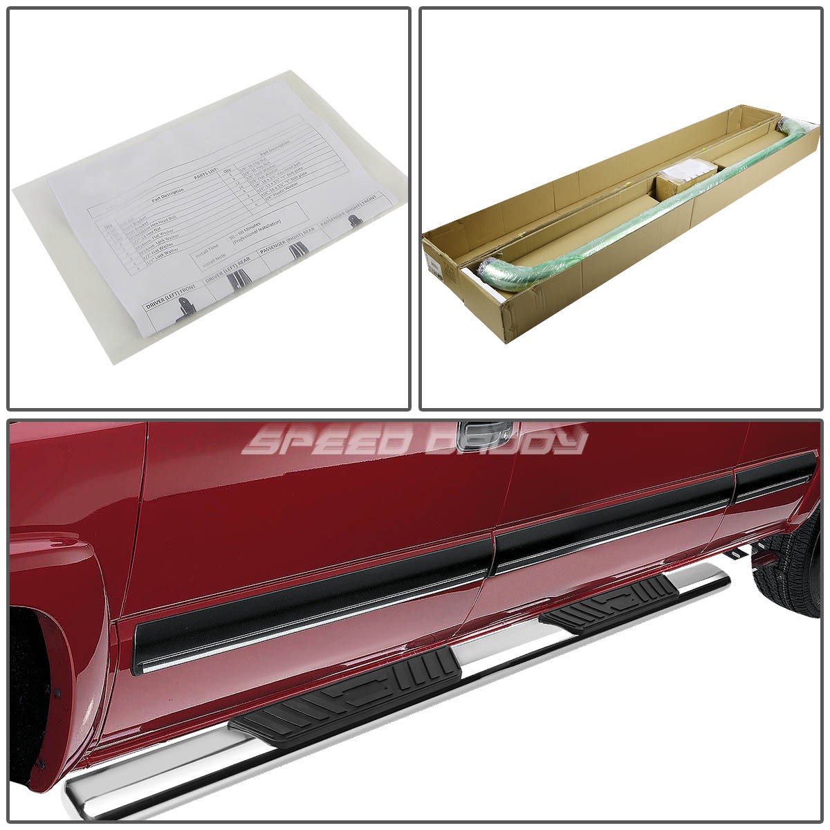 FOR 09-20 DODGE RAM 4DR CREW CAB 5″ CHROME OVAL SIDE STEP NERF BAR RUNNING BOARD