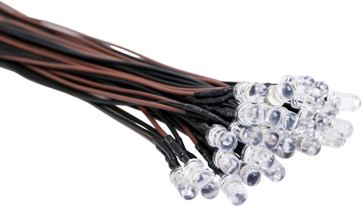 30pcs Warm White 5mm LED Lights Prewired DC 12V Small Lamps Indoor