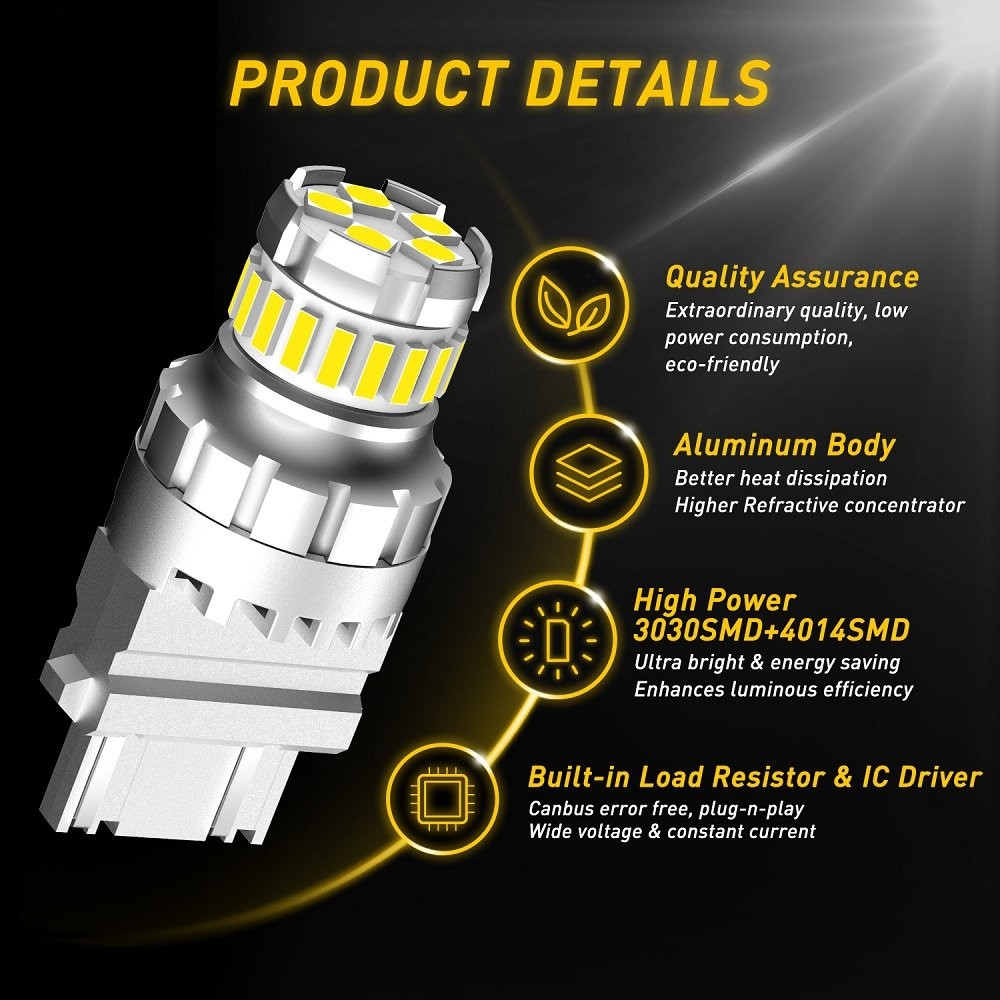 AUXITO 3156 3157 LED Backup Reverse Light Bulbs 6000K White Super Bright 2800LM