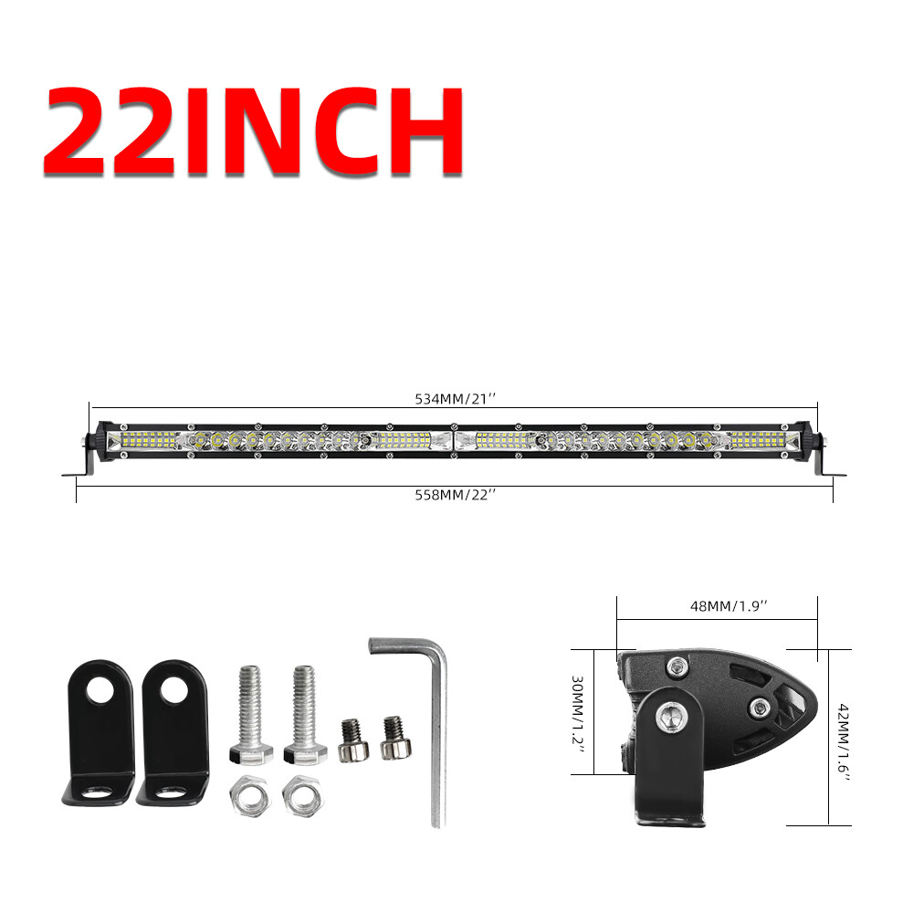 22 inch Slim Led Light Bar Spot Flood Combo Offroad UTV ATV Boat Truck DRL 20″