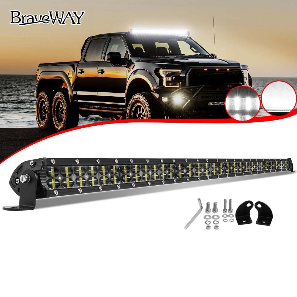 32 Inch LED LIGHT BAR Dual Row Spot Flood Combo Truck Offroad 4WD ATV SUV Light