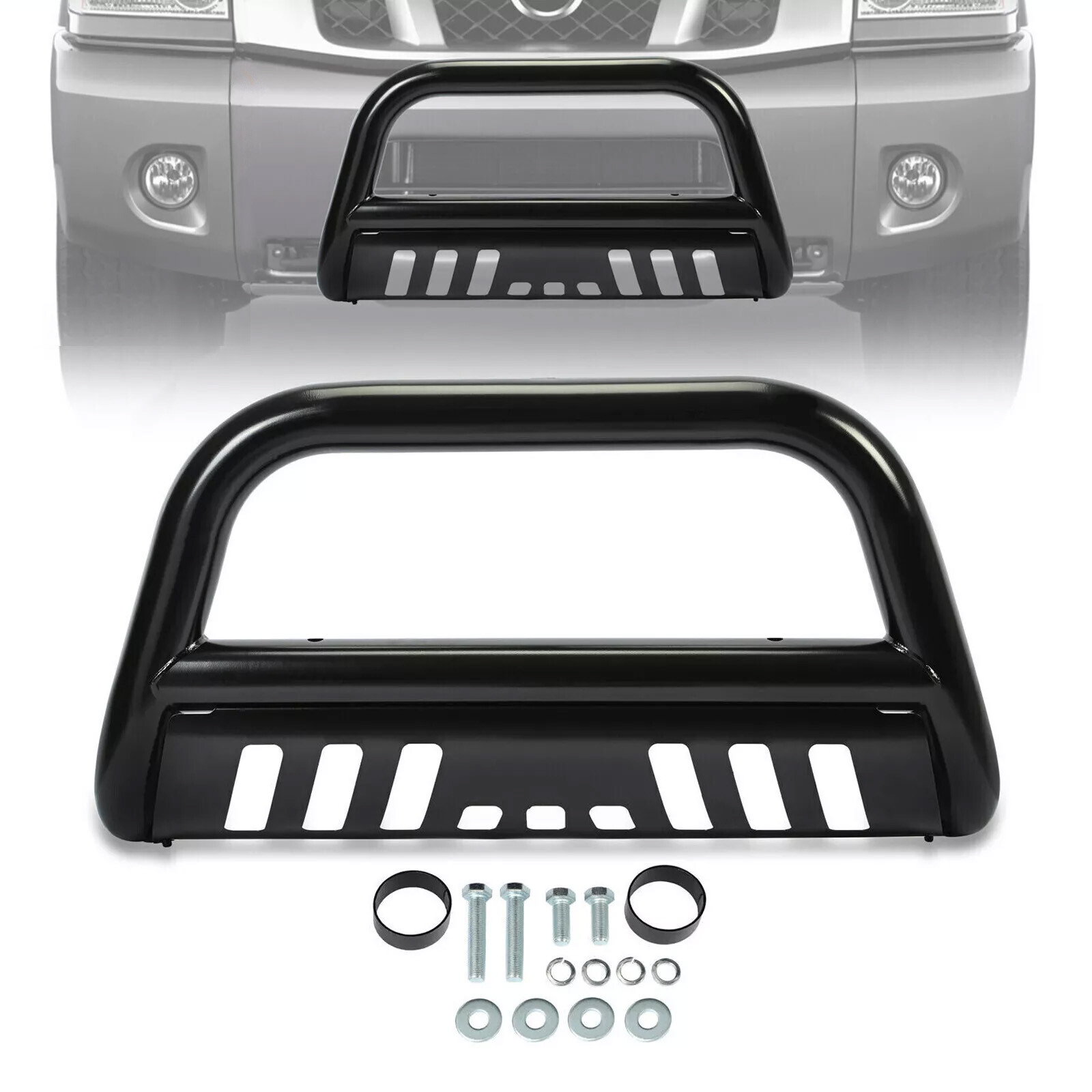 3″ Grille Brush Push Bumper Guard Bull Bar for 2004-2015 Nissan Titan/Armada