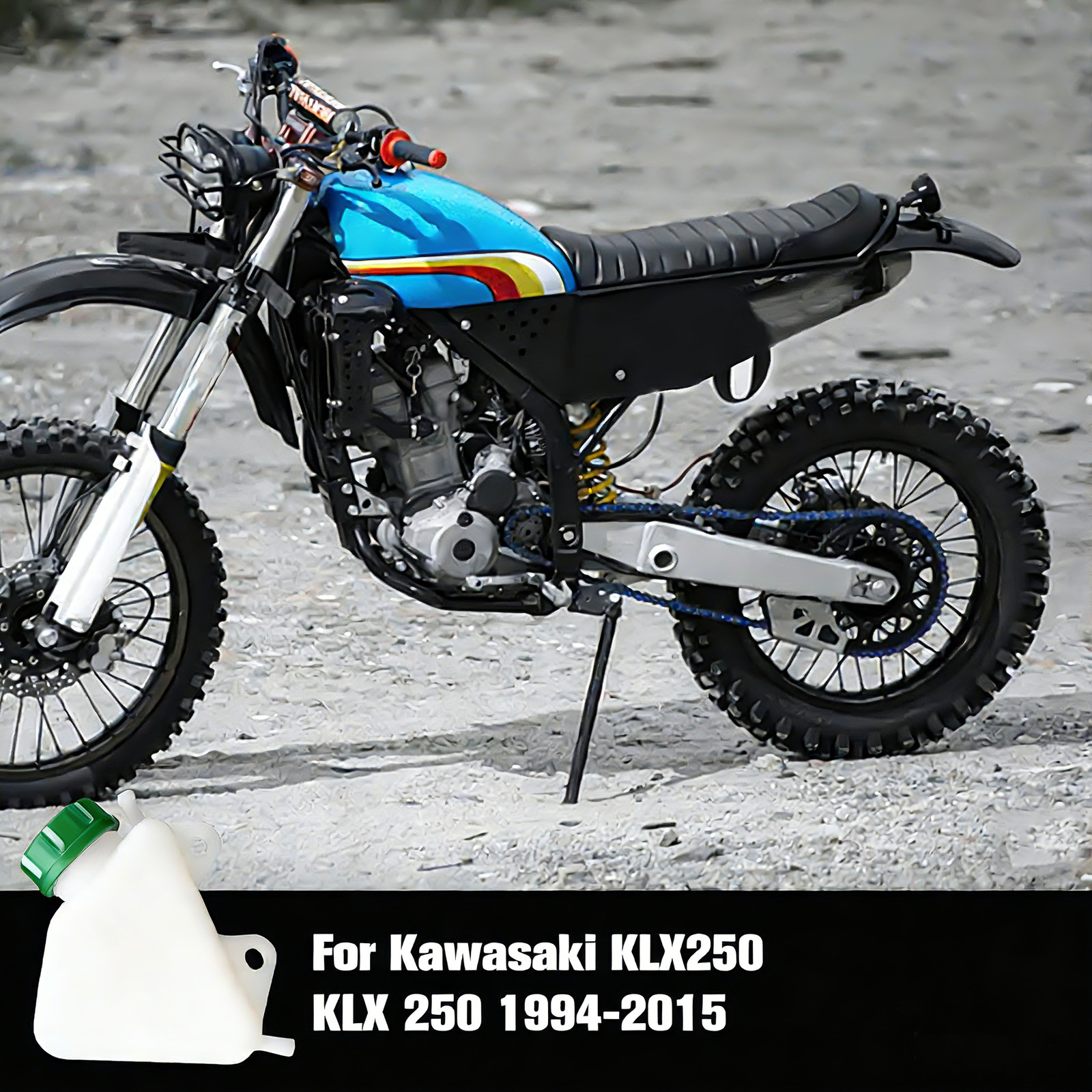 ABS Plastic Overflow Bottle Coolant Reservoir Tank For Kawasaki KLX250 1994-2007