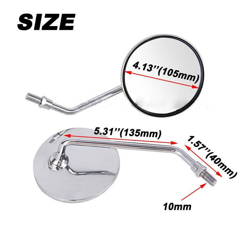 Chrome Round Rearview Side Mirror for Motorcycle10mm/M10 Honda 1977-1978 CB750F2