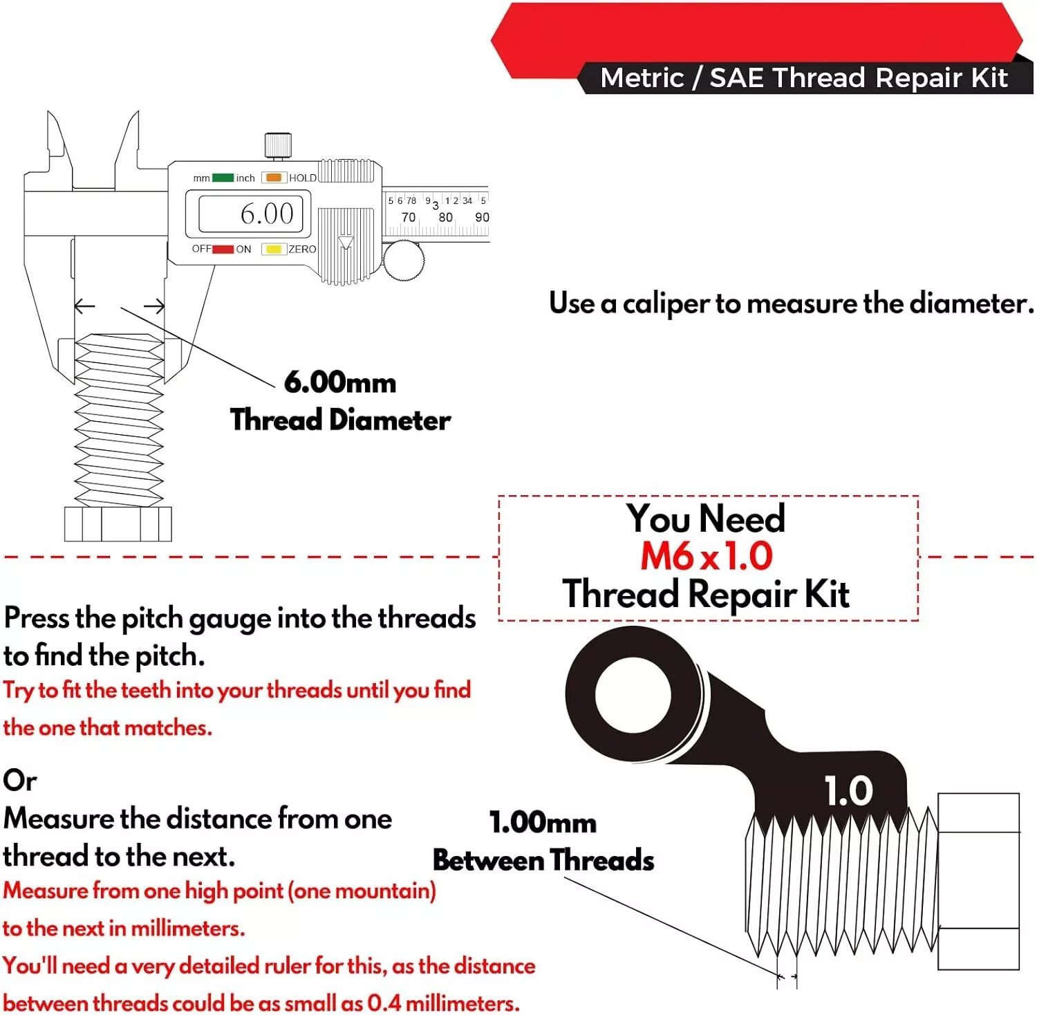 Thread Repair Helicoil Repair Tool Kit M14*1.5