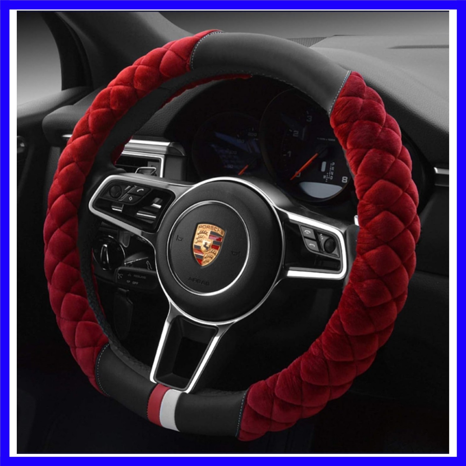 Luxury Fluffy Steering Wheel Cover for Women,Soft Warm Short Plush Steering W…
