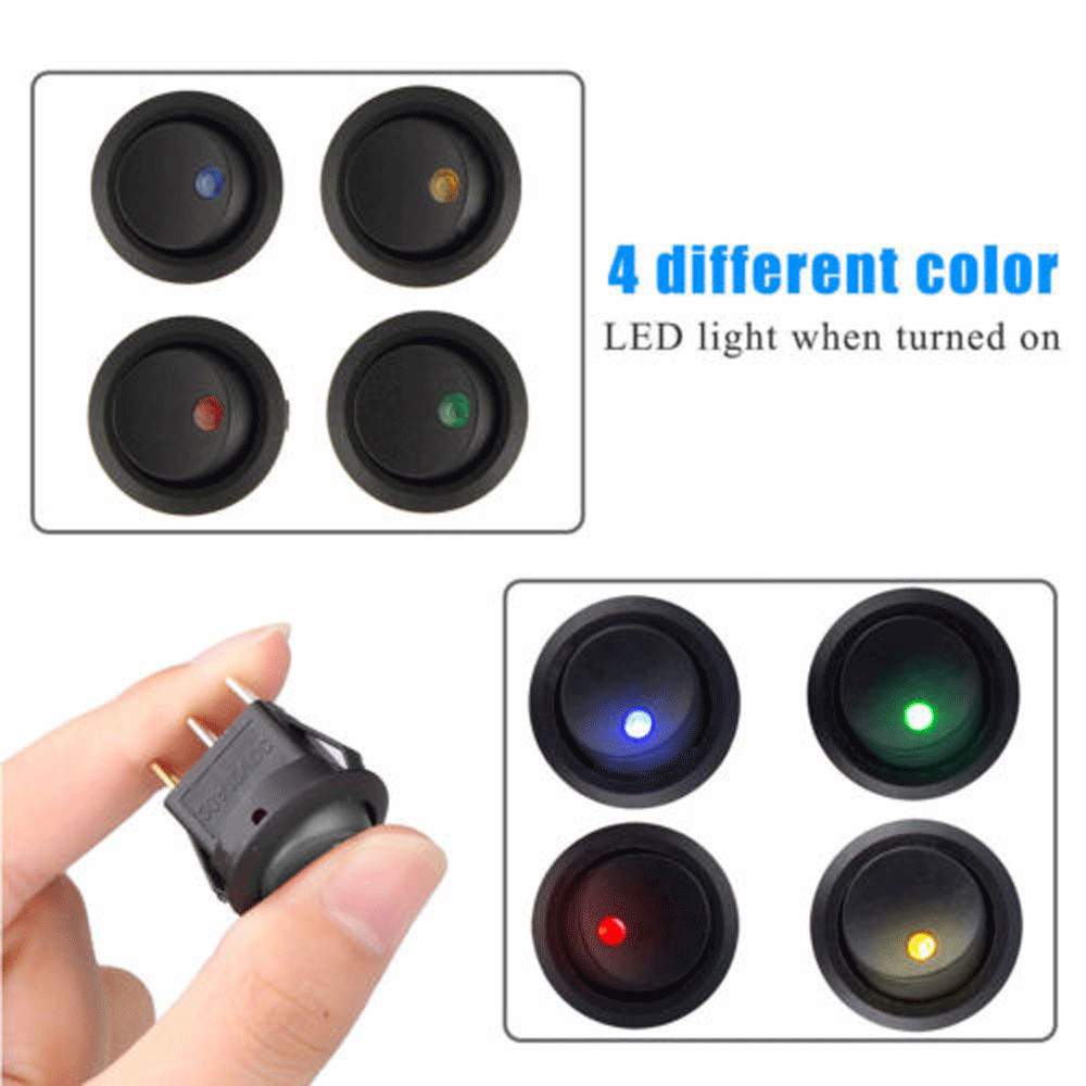 20PCS ROCKER SWITCH Toggle 12V Led Light Car Auto Boat Round ON/ OFF SPST 20 */