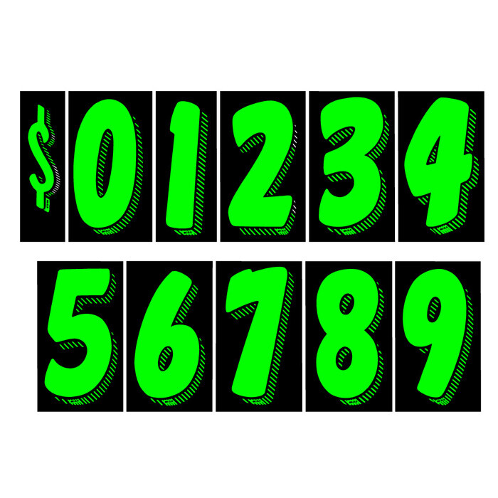 EZ Line Car Dealer Windshield Stickers Large Vinyl Number Decals 11 Dzn Pro Pack