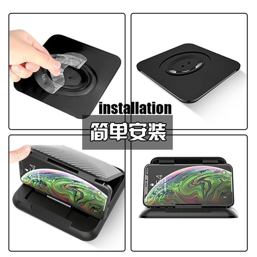 Car Accessories Dashboard Phone Mount Holder Stand For Phone GPS Black Silicone