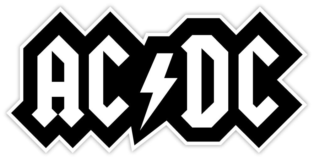 ACDC AC DC AC/DC black sticker decal 6″ x 3″