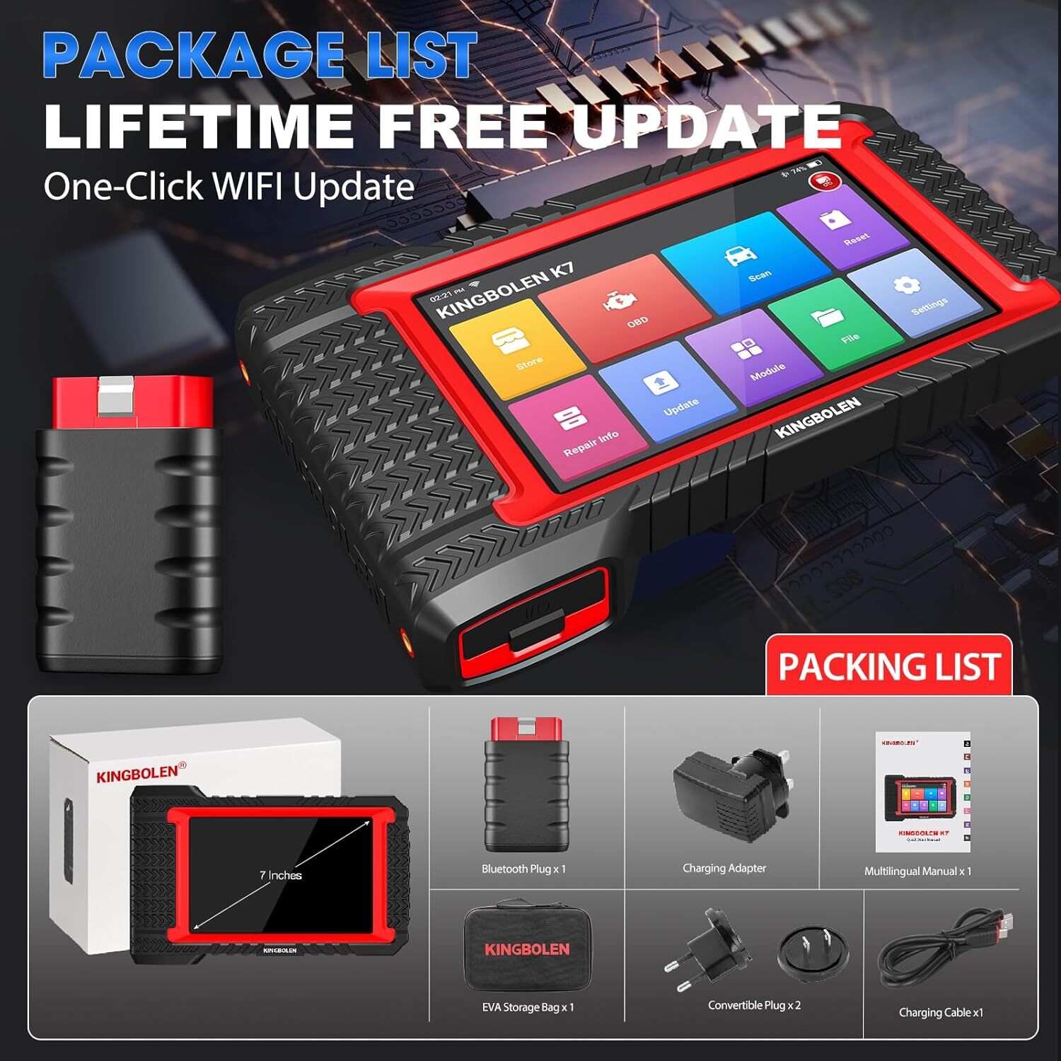 2025 KINGBOLEN K7 PRO Car Bidirectional Scanner Auto Full System Diagnostic Tool
